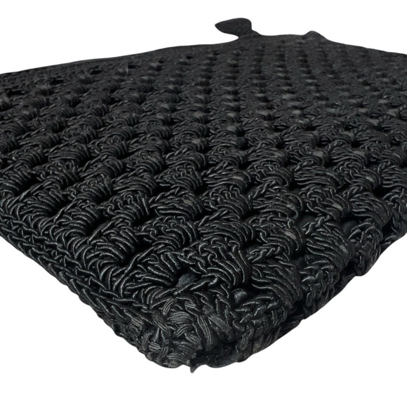 Vintage 1950s Mid Century Crochet Black Elegant Evening Bag Clutch Segalock - Picture 10 of 14